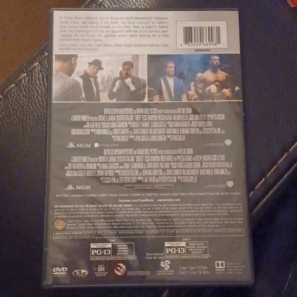 Creed and Creed II Boxing Movies DVD. Michael B Jordan, Sylvester Stallone - Picture 2 of 3